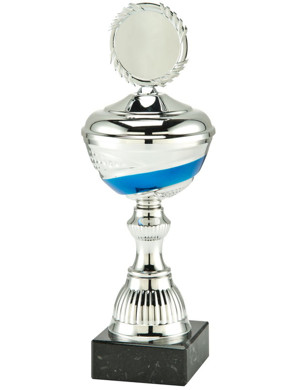 50134 trofee, zilver/blauw 24 cm - 31,5 cm