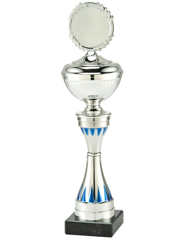 50144 trofee, zilver/blauw, 27 cm - 32,5 cm