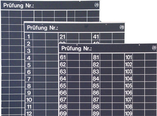 Start tafel voor krijt van 1-60 genummerd