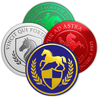 Eenkleurige foliedruk op het centrum voor erelinten